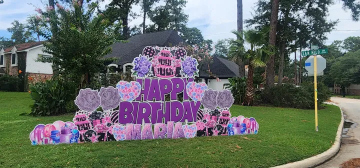 Photo-ready yard greeting for a special celebration